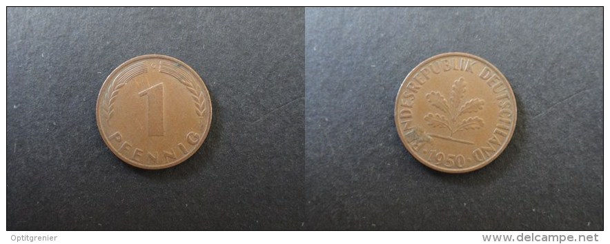 1950 G - 1 PFENNIG - ALLEMAGNE - GERMANY - 1 Pfennig