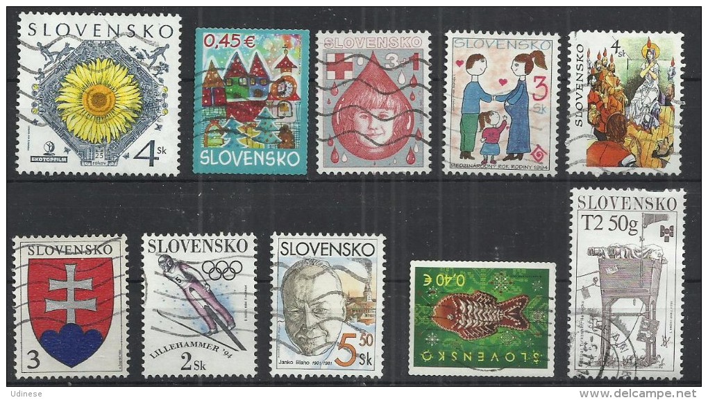 TEN AT A TIME - SLOVAKIA - LOT OF 10 DIFFERENT 7 - USED OBLITERE GESTEMPELT - USED OBLITERE GESTEMPELT USADO - Collections, Lots & Series