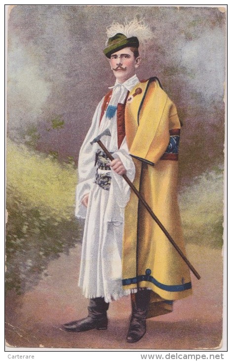 Cpa,1910,avec Timbre Et Tampon Budapest,costume Hongrois,hongrie,la Canne Et La Cappe,et Chapeau - Ungarn