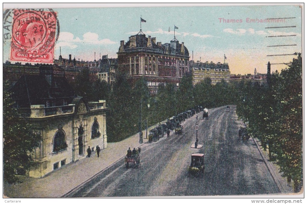 ROYAUME UNI,UNITED KINGDOM,angleterre,englan D,LONDON ,LONDRES,1911,THAMES EMBARKMENT,RUE ANCIENNE,STREET OLD - Autres & Non Classés