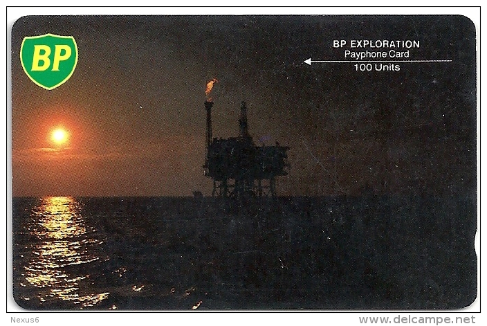 UK (Oil Rigs) - BP, 3BPEA (Big Logo, Shallow Notch), Used - Boorplatformen