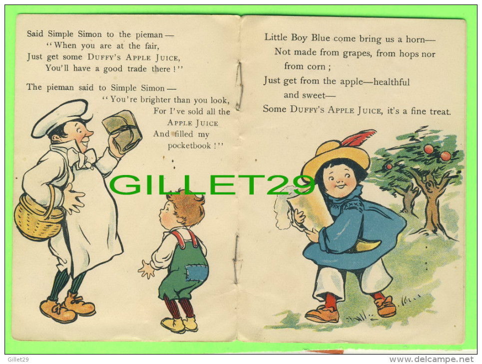 PUBLICITÉ - ADVERTISING - DUFFY'S (1842) MOTHER GOOSE - LITTLE BOOK OF 8 PAGES - AMERICAN FRUIT PRODUCT CO - - Americana