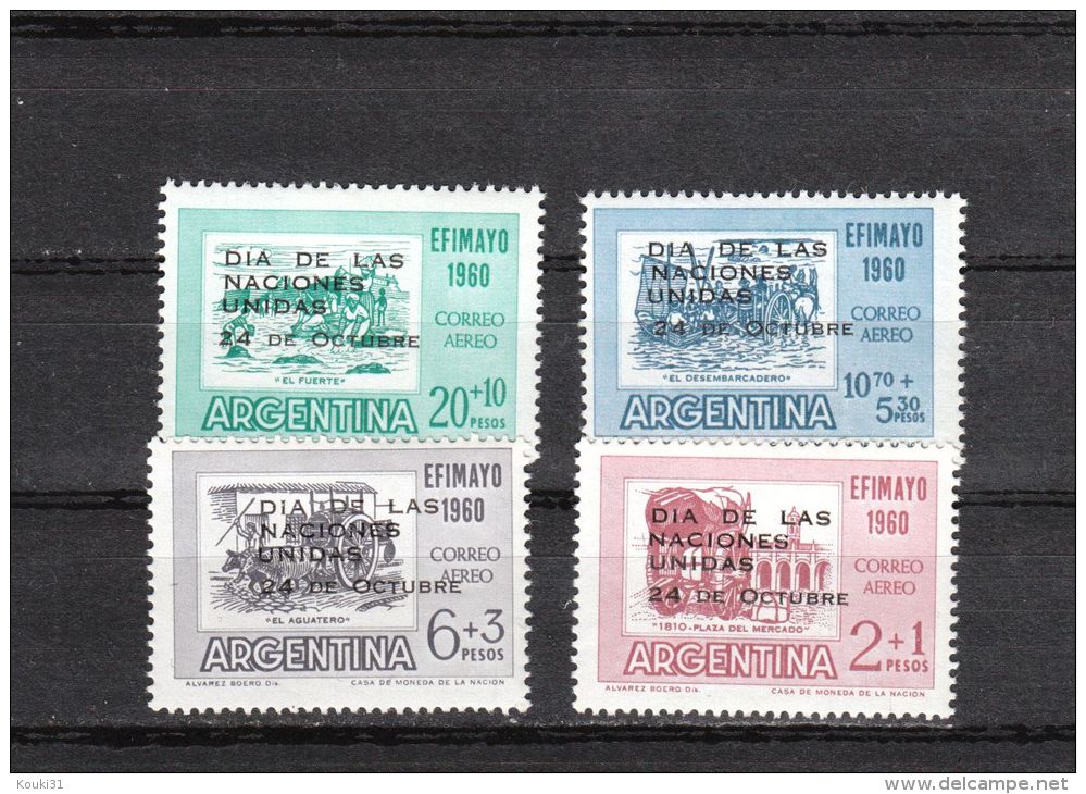 Argentine YT PA 78/81 * : Nations Unies - 1960 - Poste Aérienne