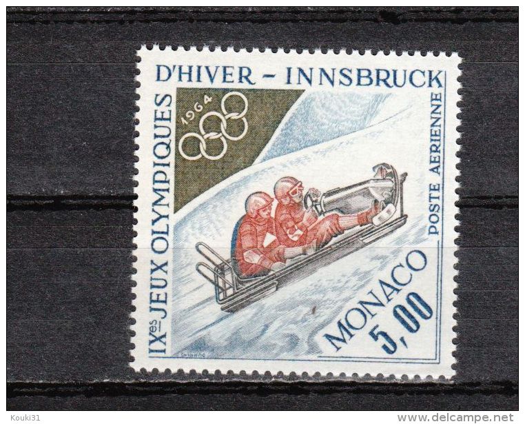 Monaco YT PA 83 ** : Innsbruck , Bobsleigh - 1964 - Poste Aérienne
