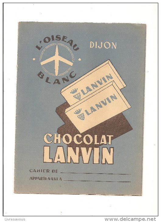 Protège Cahier Chocolat Lanvin DIJON L'oiseau Blanc - Protège-cahiers