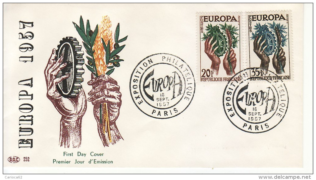 1957 - FRANCIA  FDC  EUROPA CEPT - VEDI - 1957