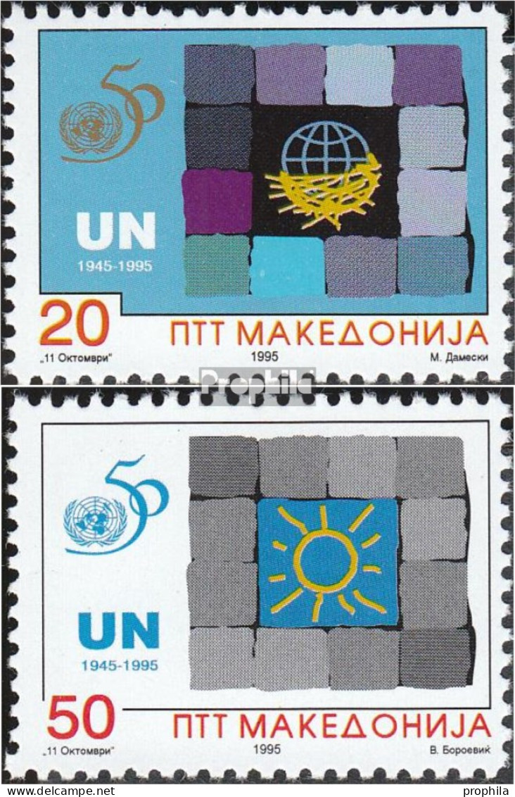 Makedonien 53-54 (kompl.Ausg.) Postfrisch 1995 50 Jahre UNO - Noord-Macedonië