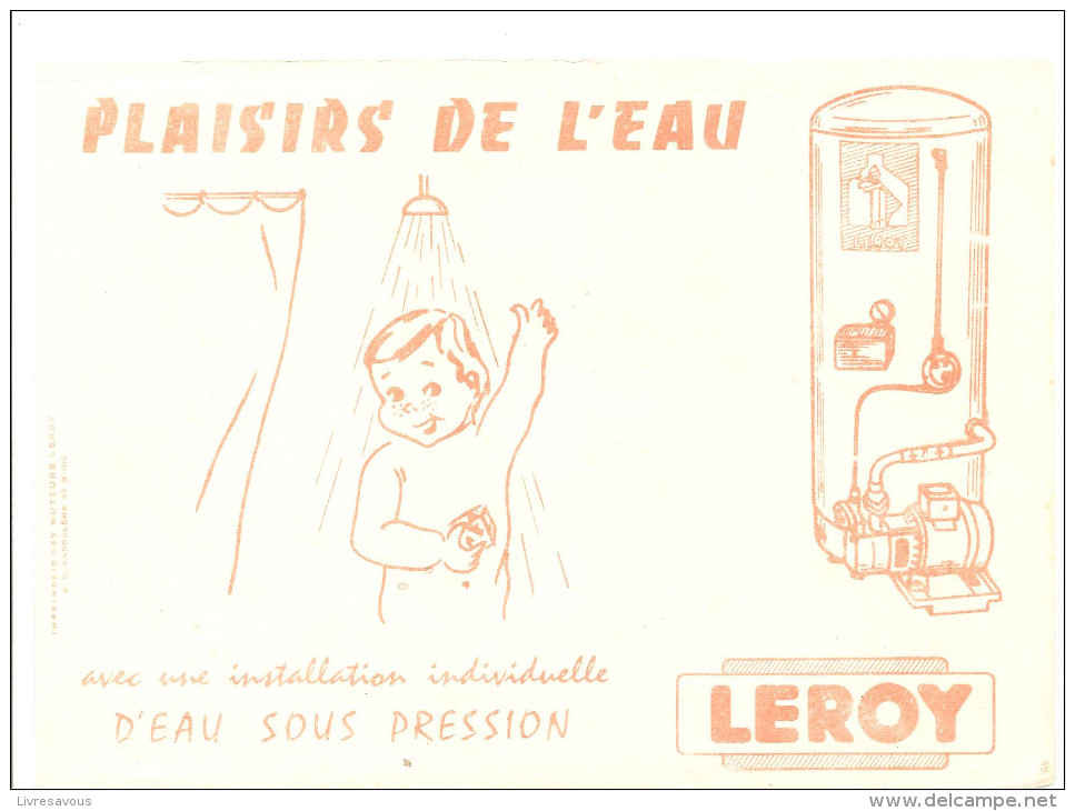 Buvard LEROY Chauffe-eau LEROY PLAISIRS DE L'EAU - Electricité & Gaz