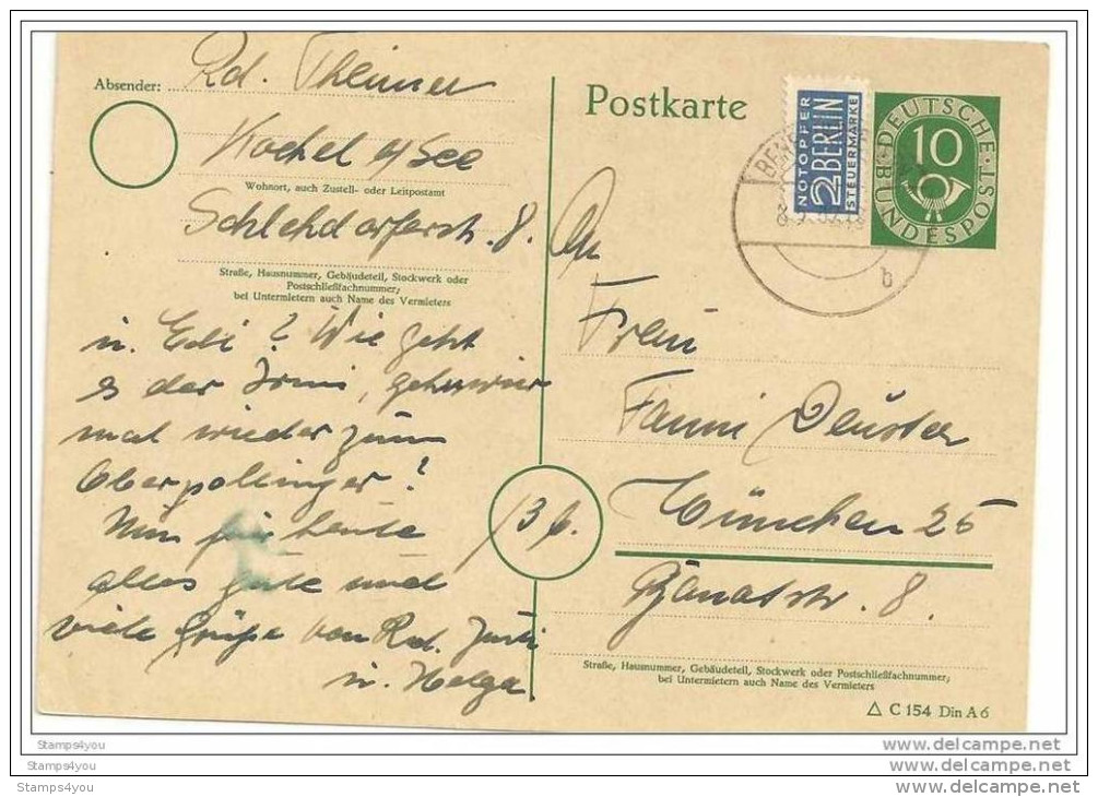 EU - 15371 - Entier Postal Envoyé En 1952 - Briefe U. Dokumente