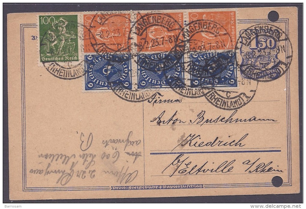 Germany1923: Michel228(3)169(2)on POSTAL CARD - Covers & Documents