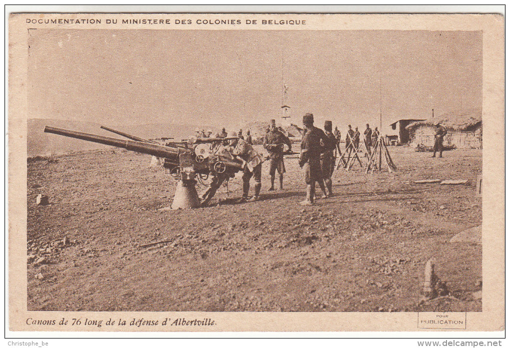 Documentation Du Ministere Des Colonies De Belgique, Canons De 76 Long De La Défense D'Albertville, Congo (pk16330) - Belgisch-Congo