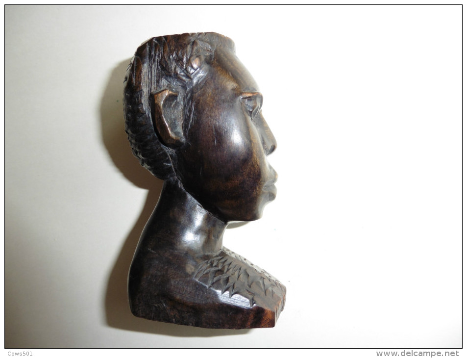 Tête ,Portrait Africain En  Bois   Noble Sculpté  Burkina Faso - Art Africain