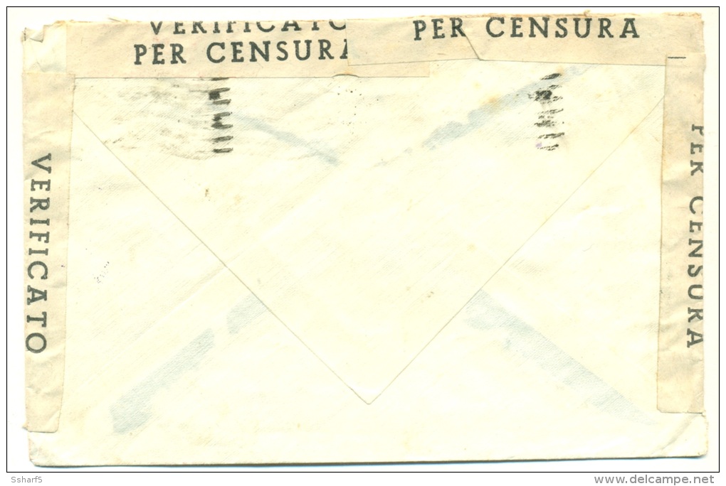 Busta Con 1 L. 25 Hitler E Mussolini Azzurro Censurata Con Ufficio Censura Posta Estera Ed Altre Andata In Svizzera 1942 - Poststempel