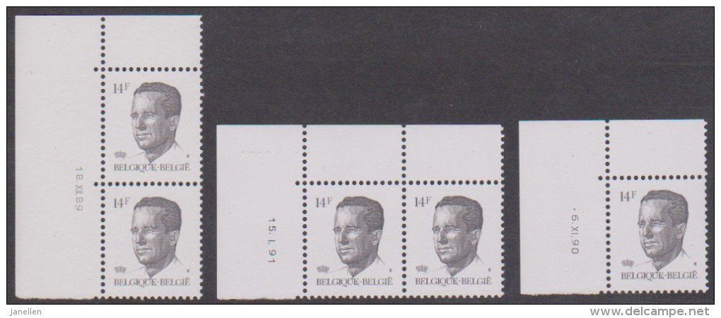 N° 2352 XX - 3 Verschillende Met Datum - Zie Scan - 1981-1990 Velghe