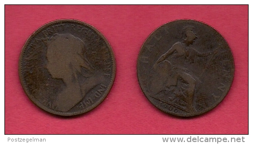 UK, 1900, Very Fine Used Coin, 1/2 Penny, Victoria, Bronze,  , C2205 - C. 1/2 Penny