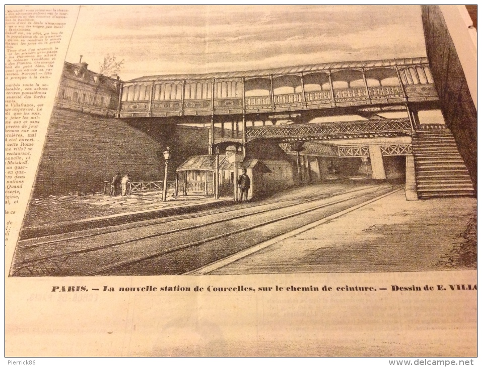 1869 - LA CHRONIQUE ILLUSTRÉE - Augustine DUVERGER - Anais FARGUEIL - TOUR MALAKOFF - STATION DE COURCELLES - 1850 - 1899