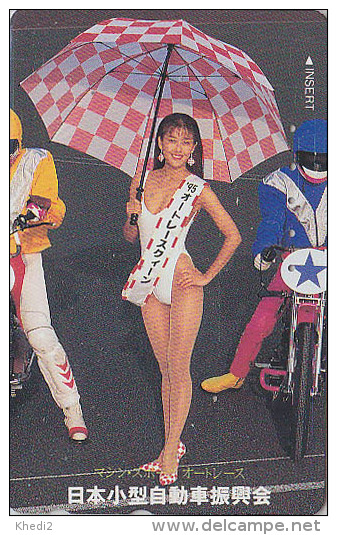 Télécarte Japon / 110-011 - FEMME SEXY & MOTO - BIKINI GIRL & MOTOR BIKE / RACE QUEEN - Japan Phonecard - Erotic 1437 - Motos