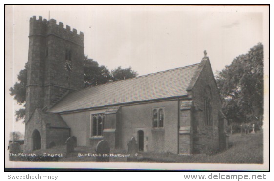 RP Buckland-in-the-Moor Church  St. Peter's Church Postcard UNUSED - Andere & Zonder Classificatie