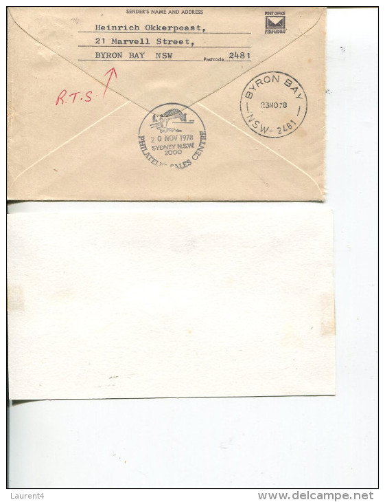 (Special 5) Australia Small Cover For Wet Gate Bridge Opening - 1978 + Message From Postmaster Beeing Unhappy ! - Militaria