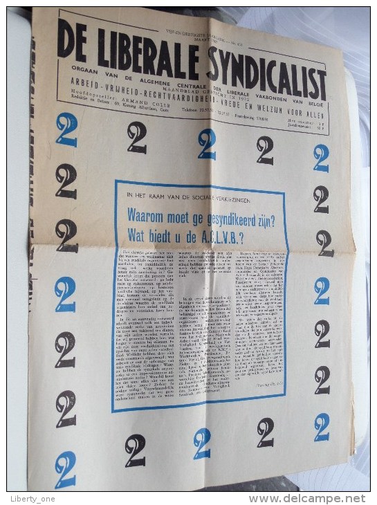 DE LIBERALE SYNDICALIST Maandblad ( Armand Colle ) 35ste Jaargang Nr. 431 Maart 1967 ( Voir Photo Pour Détail ) ! - Zonder Classificatie
