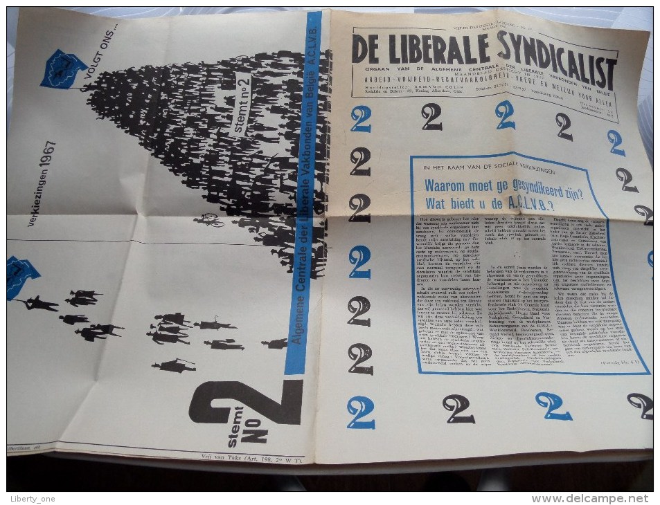 DE LIBERALE SYNDICALIST Maandblad ( Armand Colle ) 35ste Jaargang Nr. 431 Maart 1967 ( Voir Photo Pour Détail ) ! - Non Classificati