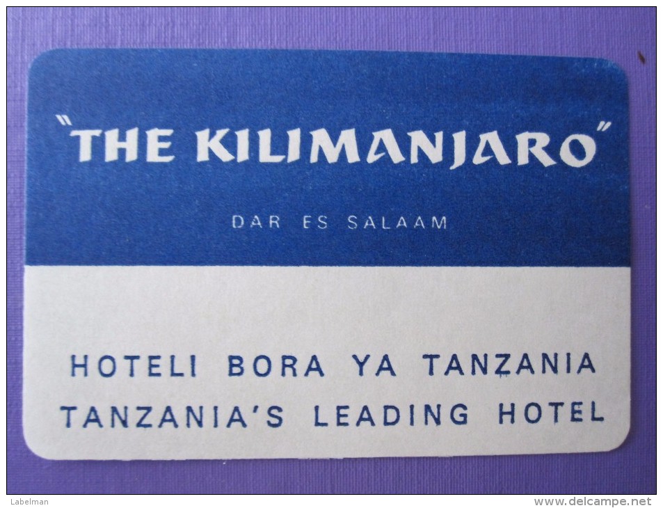 HOTEL  MOTEL LODGE KILIMANJARO DAR EL SALAAM MINI TANZANIA AFRICA STICKER DECAL LUGGAGE LABEL ETIQUETTE KOFFERAUFKLEBER - Hotel Labels