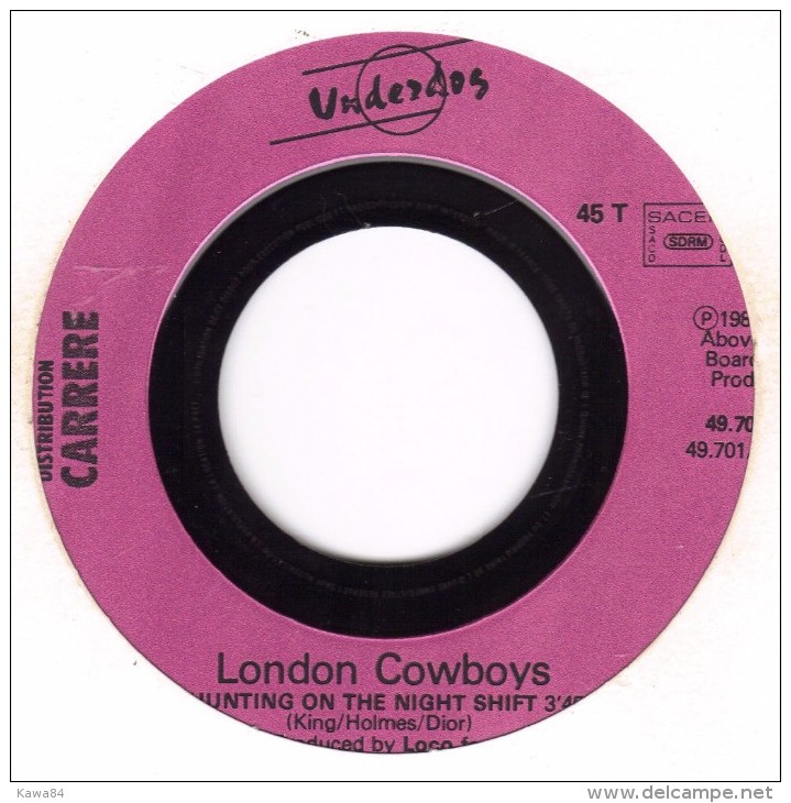 SP 45 RPM (7")  London Cowboys  "  Shunting On The Night Shift  " - Rock