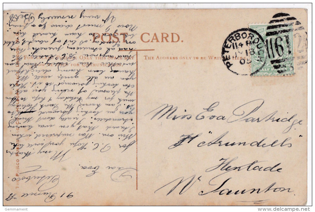 POSTAL HISTORY, PETERBOROUGH 1905 DUPLEX CANCELLATION - Postmark Collection