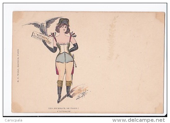 Carte 1900 Signée Cabant : Les Journaux De Paris :" L'autorité" - Cabant