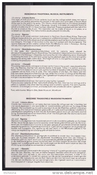 = Sud Ouest Africain Enveloppe 1er Jour Rundu 17.10.85 Actuellement Namibie Instruments De Musique Traditionnelle - Namibie (1990- ...)