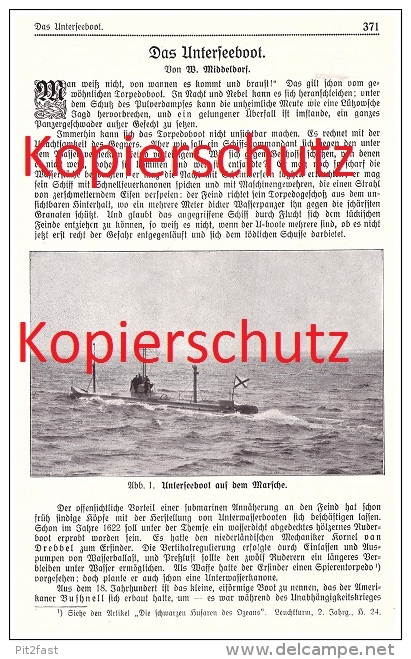 Original Zeitungsbericht - 1911 -  Unterseeboote , U-Boot Bau , Schiffbau , Unterseeboot !! - Boten