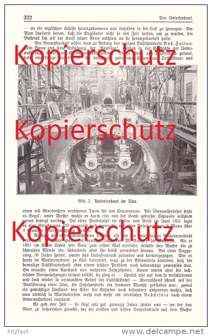 Original Zeitungsbericht - 1911 -  Unterseeboote , U-Boot Bau , Schiffbau , Unterseeboot !! - Boats