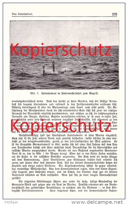 Original Zeitungsbericht - 1911 -  Unterseeboote , U-Boot Bau , Schiffbau , Unterseeboot !! - Boats