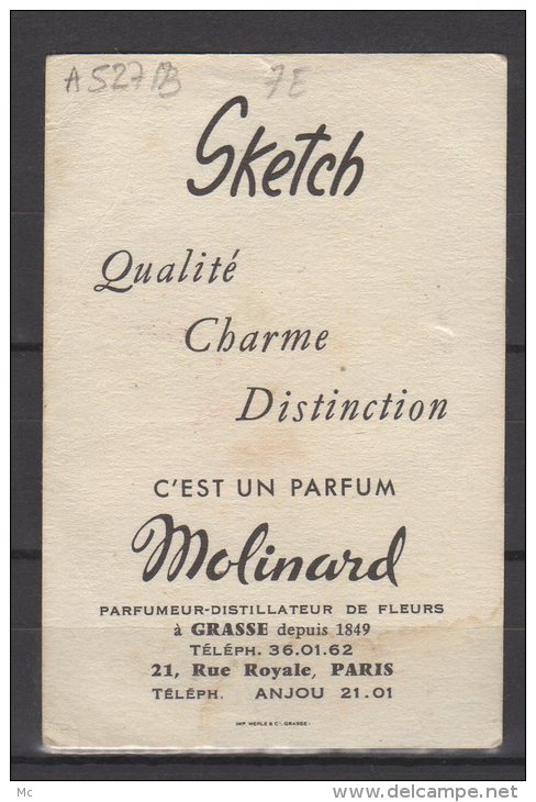 Carte  Parfumée  -  Sketch   - Molinard - Grasse - Antiquariat (bis 1960)