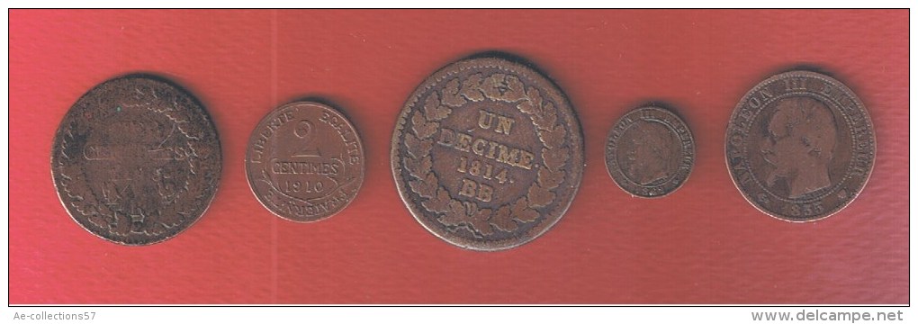 FRANCE  --  Lot De Monnaies En Bronze - Collections