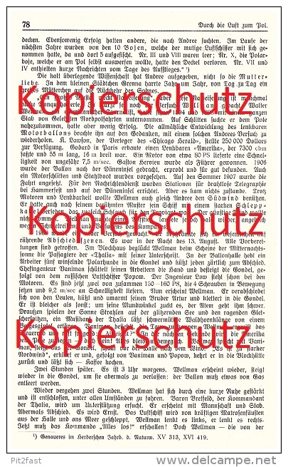 Original Zeitungsbericht - 1911 - Flug Zum Pol , Nordpol , Andree , Luftschiff , Wellmann Däneninsel , Polarforscher !!! - Fliegerei