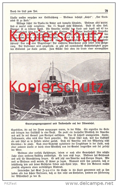 Original Zeitungsbericht - 1911 - Flug Zum Pol , Nordpol , Andree , Luftschiff , Wellmann Däneninsel , Polarforscher !!! - Fliegerei