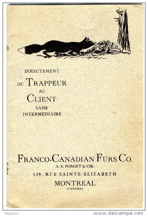 DU TRAPPEUR AU CLIENT REVUE PUBLICITAIRE  FRANCO CANADIAN  MONTREAL   -  18 PAGES - Fashion