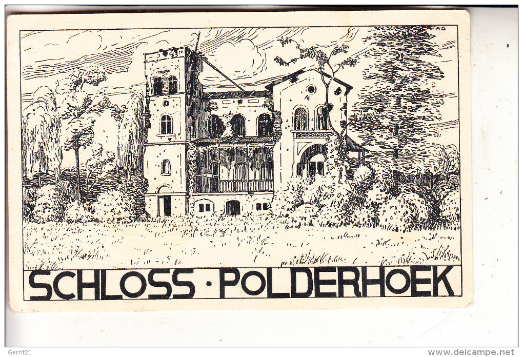 B 8980 ZONNEBEKE - GELUVELD, Schloss Polderhoek, Künstler-Karte, 1.Weltkrieg - Zonnebeke