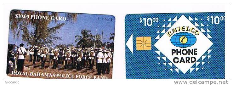 BAHAMAS   - BATELCO CHIP  -  1994 POLICE FORCE BAND -  CODICE NERO  (BLACK CODE)    -  USATA° (USED)  -  RIF. 1003 - Bahamas