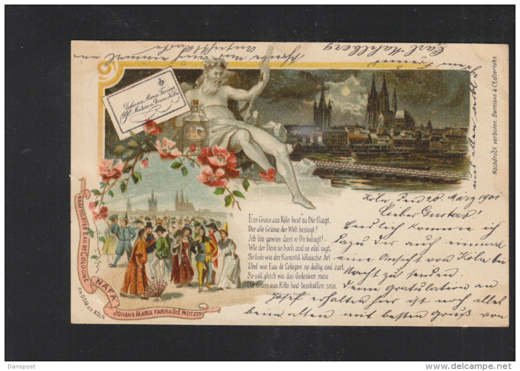 Litho-AK Köln Eau De Cologne NAFA Johann Maria Farina Dr. E. Meitzen - Köln