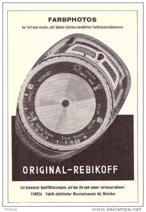 Original Werbung / Reklame - 1959 - Original Rebikoff , FAMESA In Wetzikon !!! - Wetzikon