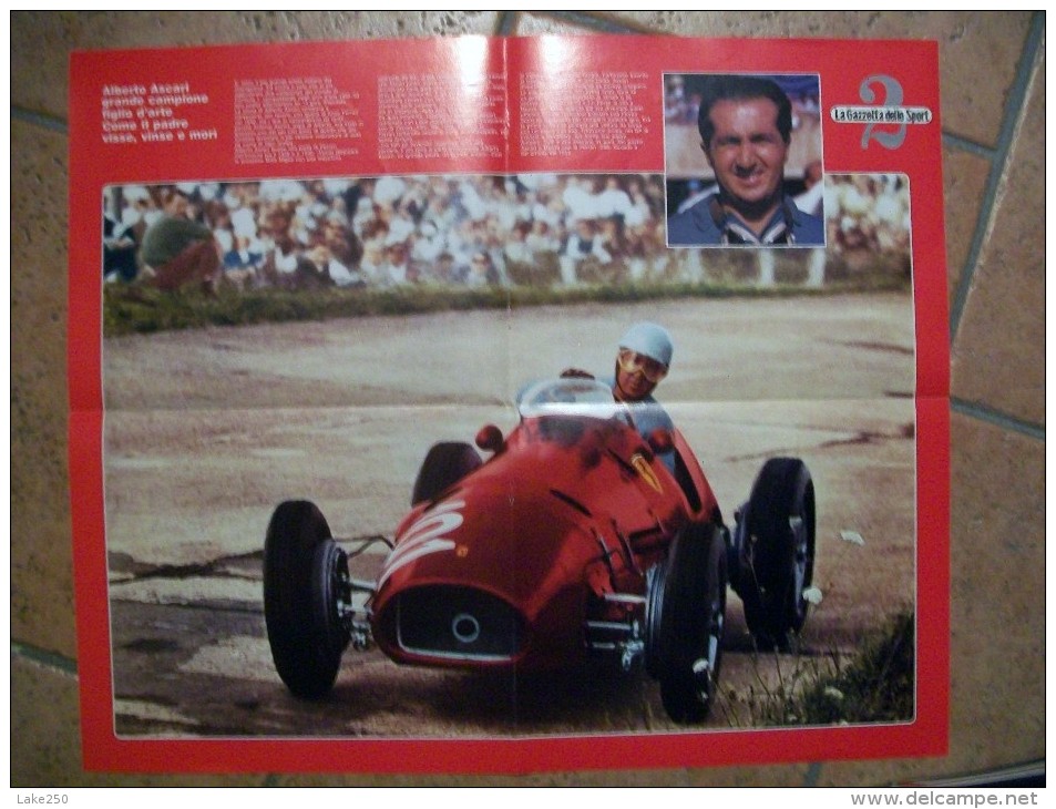 POSTER - LA GAZZETTA DELLO SPORT  ASCARI SU FERRARI - Automovilismo - F1