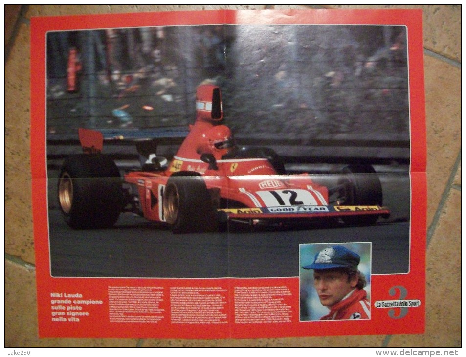 POSTER - LA GAZZETTA DELLO SPORT  LAUDA  SU FERRARI - Autosport - F1