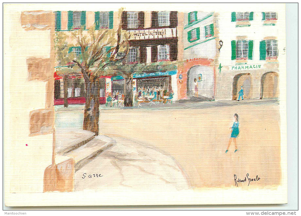 DEP 64 SARRE  AQUARELLE DE ROLAND GROULT LA PLACE - Sare