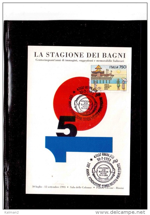 TEM4533   -   RIMINI   30.7.1993   /     150° ANNIV- FONDAZIONE STABILIMENTO PRIVILEGIATO - Hostelería - Horesca