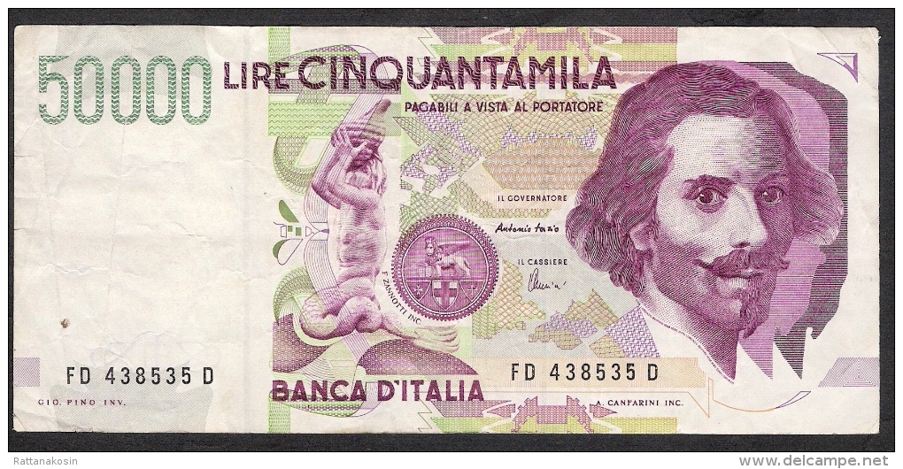 ITALY  P116c  50.000 LIRE  27.5.1992  #FD/D   Fazio / Amici  VF - 50000 Lire