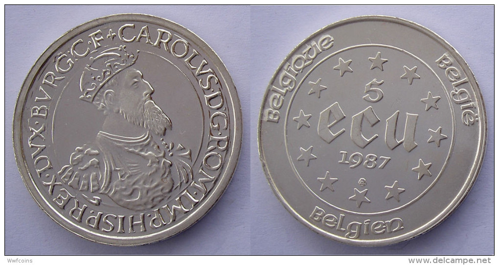 BELGIO 5 E 1987 ARGENTO TREATIES OF ROME CAROLUS PESO 22,85g TITOLO 0,833 CONSERVAZIONE FDC - Altri & Non Classificati