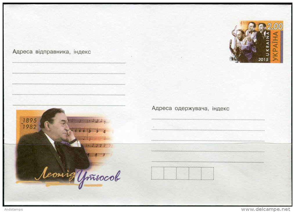 Ukraine. Official Envelope 2015. Leonid Utesov 1895-1982. Singer And Actor. - Música