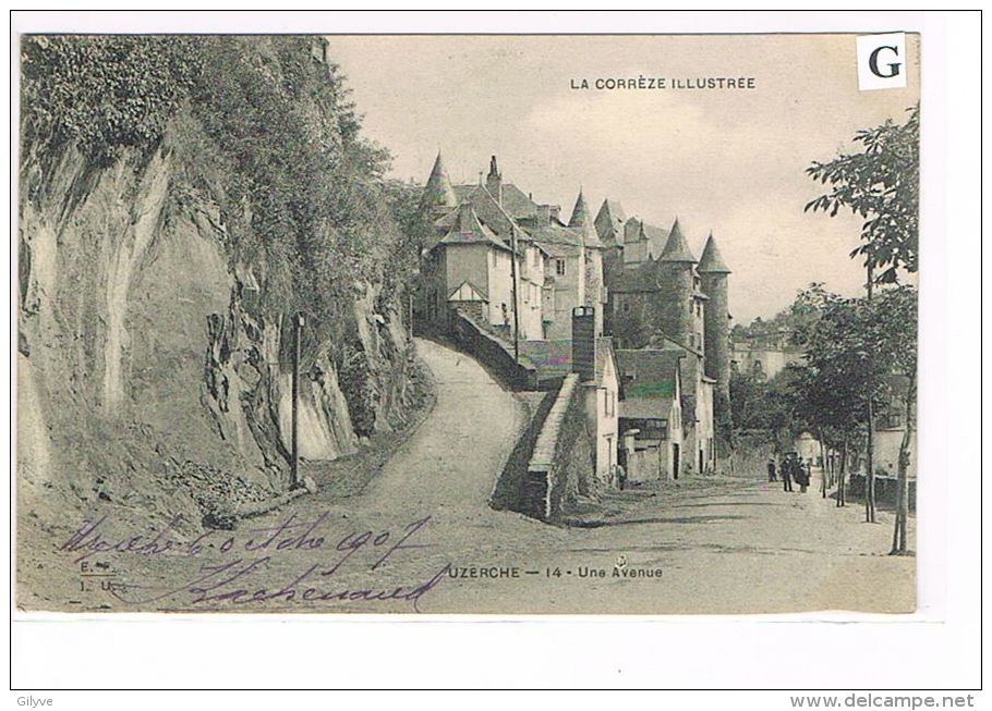 CPA (19) UZERCHE - Vue D´une Avenue . Animation    . ( 009) - Uzerche